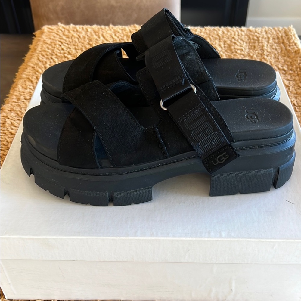 UGG Black Platform Sandals